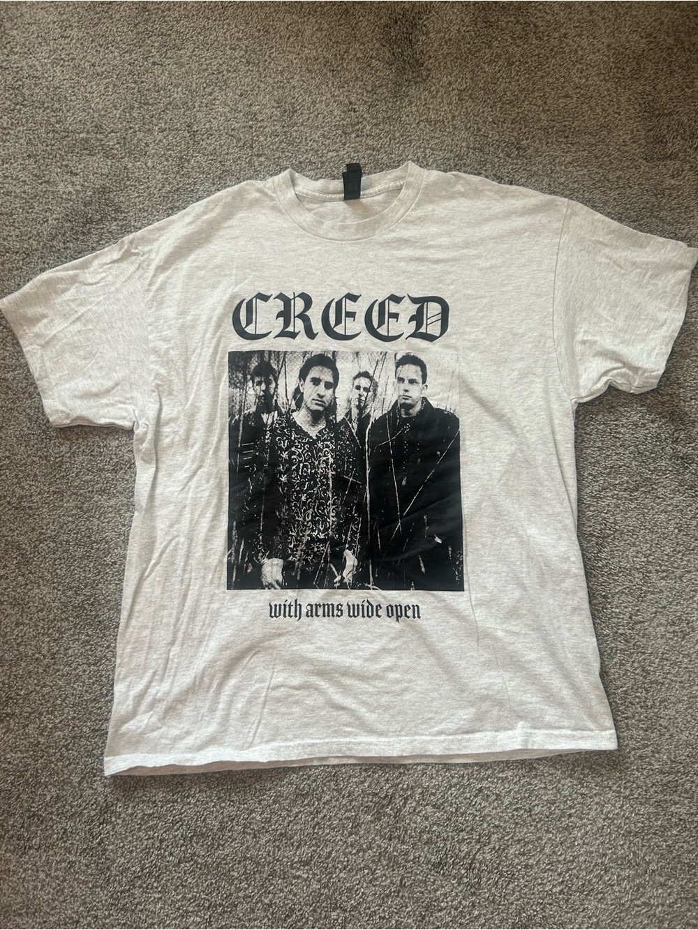 Creed Band Shirt With Arms Wide Open Mens XL Grey Graphic Tee Rock Tour Merch